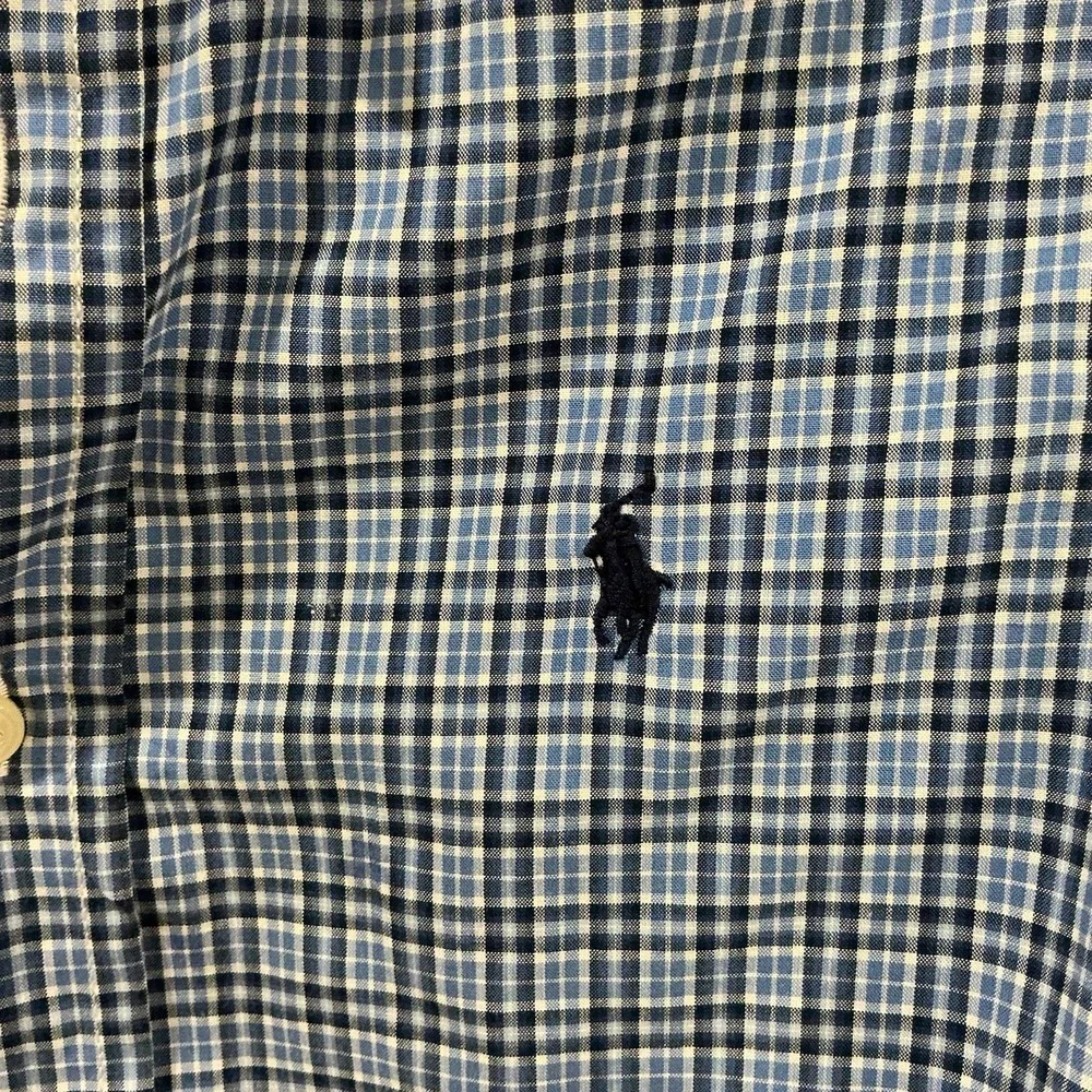 Ralph Lauren Boys Button Down Shirt Lot Of 2 L / S Sz 4 4T Red Blue Plaid Preppy